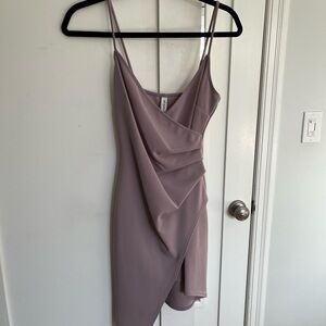Elegant Mauve Draped Dress